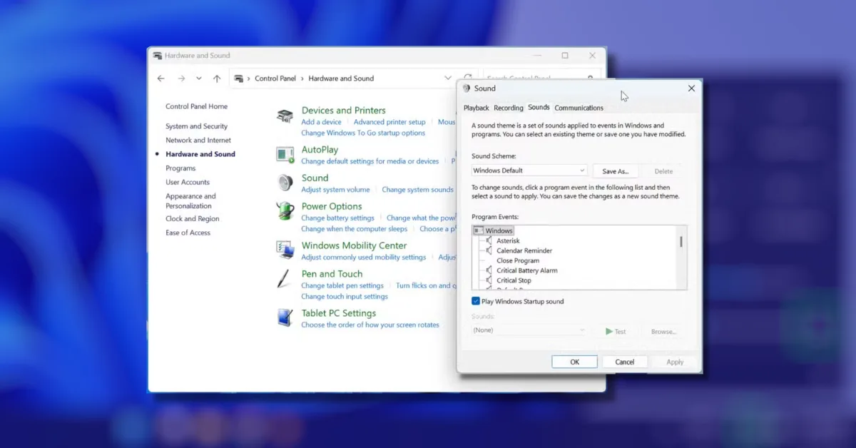 Classic Windows Sound Control Panel showing Playback tab with right-click menu to Set as Default Device